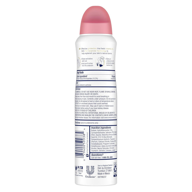 Dove Advanced Care Antiperspirant Deodorant Spray Powder Soft - 3 Count, 72-Hour Protection with Enhanced Ceramide Levels for Post-Shaving Skin Barrier Repair, 3.8 Oz