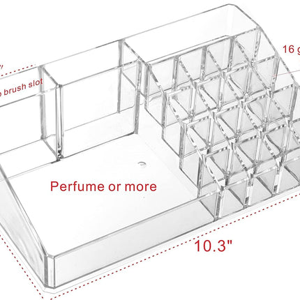 Clear Makeup Organizer Skin Care Cosmetic Display Cases for Jewelry Hair Accessories Lip Gloss Perfum Tray Lipstick Brush Holder,Pack of 1