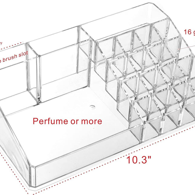Clear Makeup Organizer Skin Care Cosmetic Display Cases for Jewelry Hair Accessories Lip Gloss Perfum Tray Lipstick Brush Holder,Pack of 1