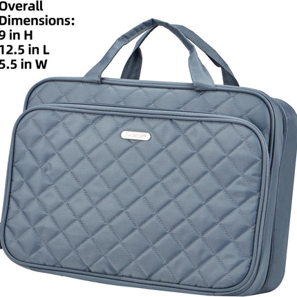 Extra Large Toiletry Bag with Hanging Hook, Travel Makeup Case for Women, Cosmetic Organizer for Toiletries, Full-Sized Bottles, Beauty (Grey)
