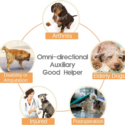 Dog Lift Harness, Grid Pet Rear Support Aid Veterinarian Approved Sling for Old K9 Help with Poor Stability, Back Leg Hip Disabled Joint Injury Elderly Arthritis ACL Rehabilitation Rehab