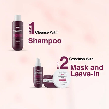 Curl Defining Shampoo (250Ml) + Curl Intensifying Leave-In Conditioner (140Ml) with Coconut Oil & Hyaluronic Acid+Curl Enhancing Hair Mask (250Gm)