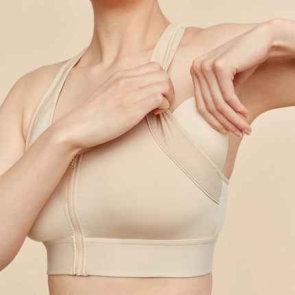 Hero Front‑Closure Sports Bra - Buff by Meadow